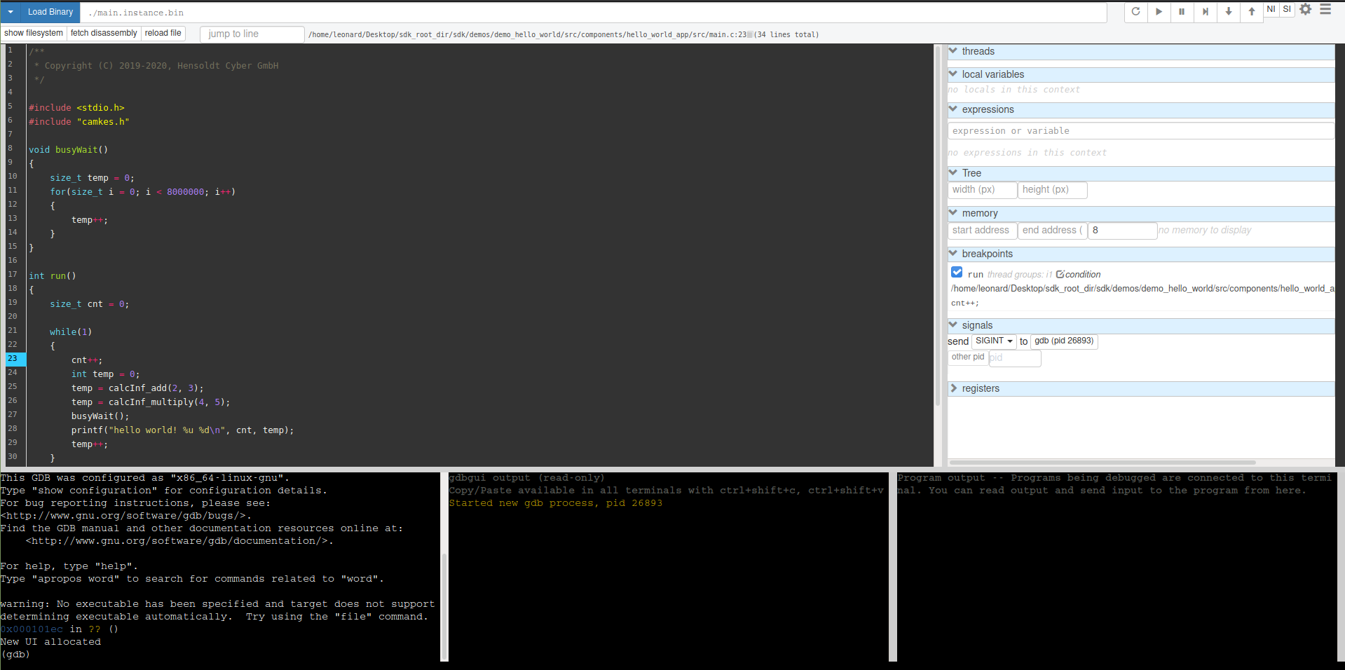 "Debugging HW Platforms Using OpenOCD - GDB GUI Example 2"